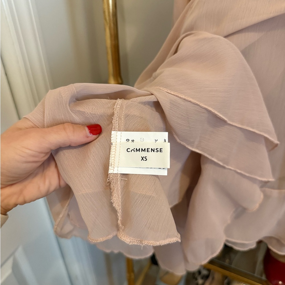 Commense High Neck Ruffle Top Light Pink - Picture 5 of 5